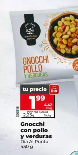 Dia Al Punto - Gnocchi Con Pollo Y Verduras