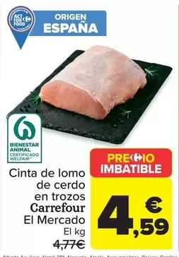 carrefour - Cinta de lomo de cerdo en trozos El Mercado