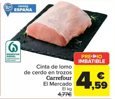 Carrefour El Mercado - Cinta De Lomo De Cerdo En Trozos