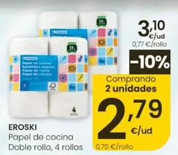 Eroski - Papel De Cocina Doble Rollo
