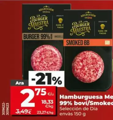 Seleccion De Dia - Hamburguesa Maestra 99% Vacuno/Smoked Bb