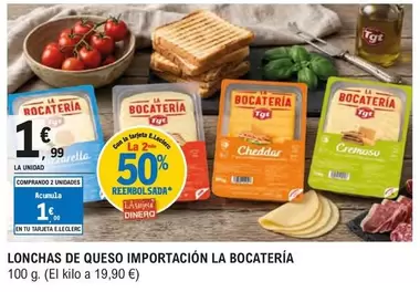 La Bocateria - Lonchas De Queso Importacion