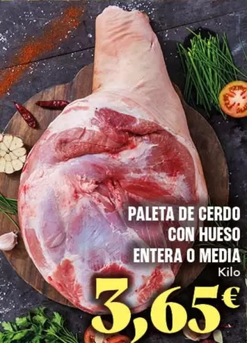 Paleta De Cerdo Con Hueso Entera O Media