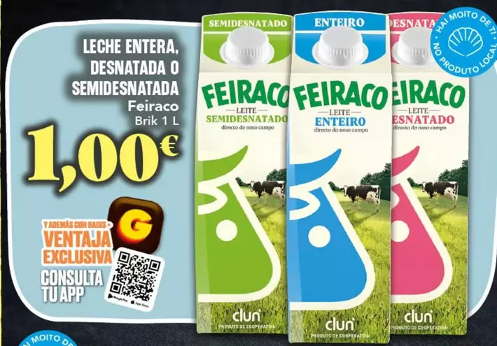 Feiraco - Leche Entera, Desnatada O Semidesnatada