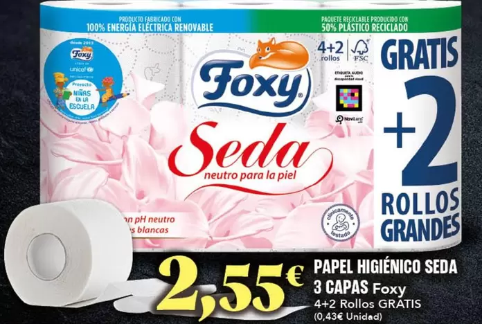 Foxy - Papel Higienico Seda 3 Capas