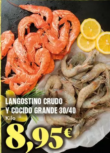 Langostino Crudo Y Cocido Grande