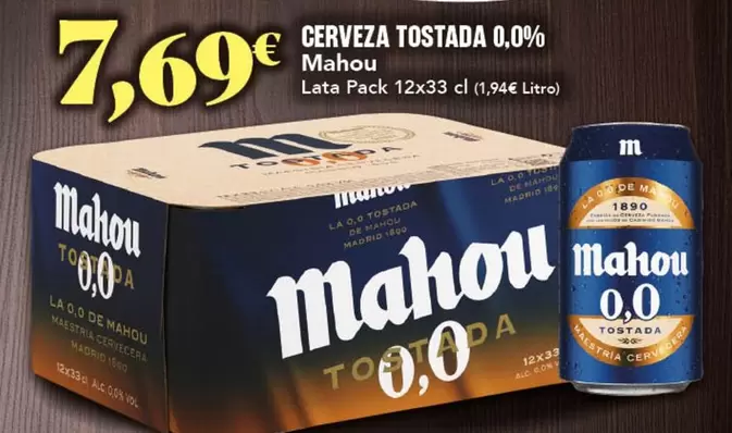 Mahou - Cerveza Tostada 0.0%
