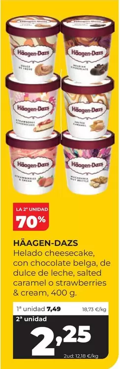 Häagen-Dazs - Helado Cheesecake, Con Chocolate Belga, De Dulche De Leche, Salted Caramel O Strawberries & Cream