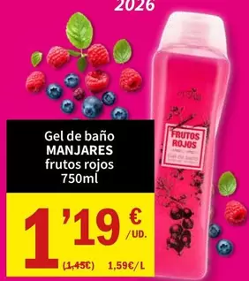 Manjares - Gel De Baño Frutos Rojos