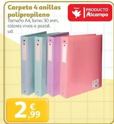 alcampo - Carpeta 4 Anillas Polipropileno