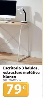 Escritorio 3 Baldas, Estructura Metalica Blanca