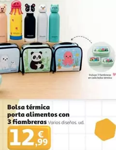Bolsa Termica Porta Alimentos Con 3 Fiambreras