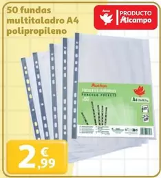 alcampo - 50 Fundas Multitaladro A4 Polipropileno