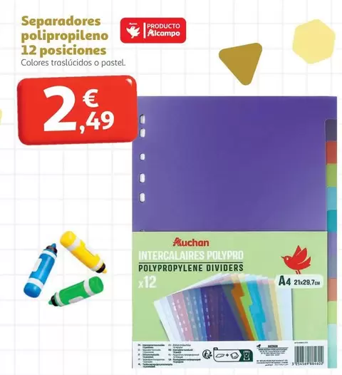 Auchan - Separadores Polipropileno 12 Posiciones