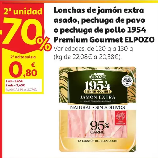 elpozo - Lonchas De Jamon Extra Asado, Pechuga De Pavo O Pechuga De Pollo 1954 Premium Gourmet