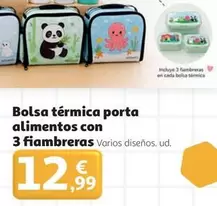 Bolsa Termica Porta Alimentos Con 3 Fiambreras