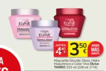Elvive - Mascarilla Glycolic Glices, Hidra Hialuronico O Color Vive