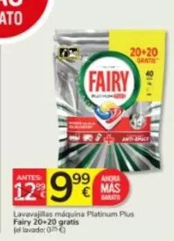 Fairy - Lavavajillas Máquina Platinum Plus 20+20 Gratis