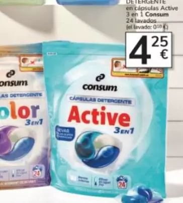 Consum - Detergente En Cápsulas Active 3 En 1