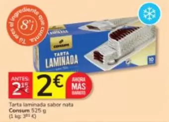 Consum - Tarta laminada sabor nata