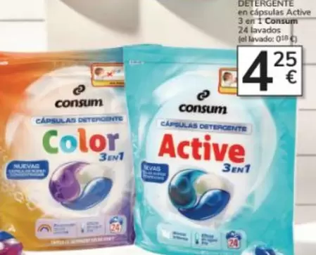 Consum - Detergente En Cápsulas Active 3 En 1