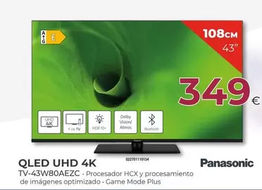 Panasonic - TV 43" QLED UHD 4K 43W80AEZC