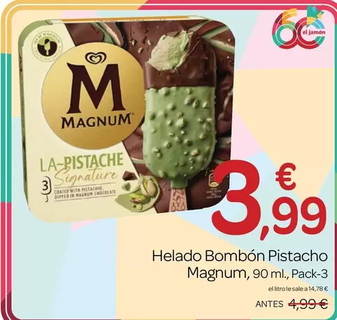 Magnum - Helado Bombon Pistacho