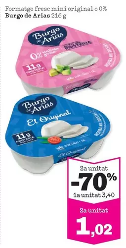Burgo de Arias - Formatge Fresca Mini Original O 0%