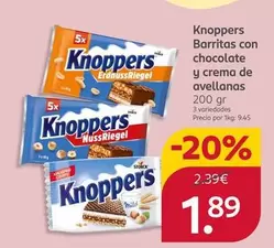 knoppers - Barritas Con Chocolate Y Crema De Avellanas