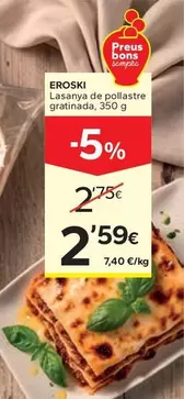 Eroski - Lasanya De Pollastre Gratinada