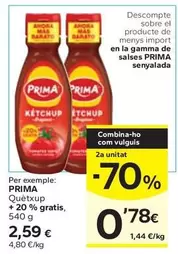Prima - Quetxup +20% Gratis