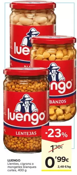 Luengo - Llenties, Cigrons O Mongetes Blanques Cuites