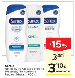 Sanex - Gel De Dutxa Cuidado Experto Protector, Pro Hydrate O Neutro Hidratant