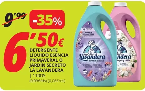 La Lavandera - Detergente Líquido Esencia Primaveral O Jardin Secreto