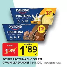 Danone - Postre Proteina Chocolate O Vainilla
