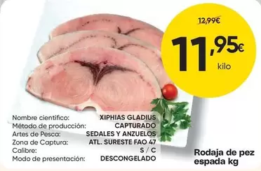 Rodaja de pez espada kg