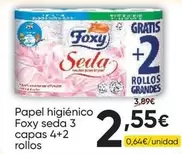 Foxy - Papel Higiénico Seda 3 Capas 4+2 Rollos