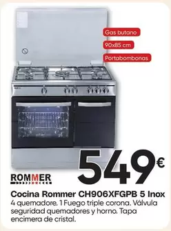 Rommer - Cocina CH906XFGPB 5 Inox