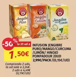 Pompadour - Jengibre Infusion Puro/Mango/Curcuma/Limón/Hinojo