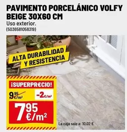 Pavimento Porcelánico Volfy Beige 30x60 Cm