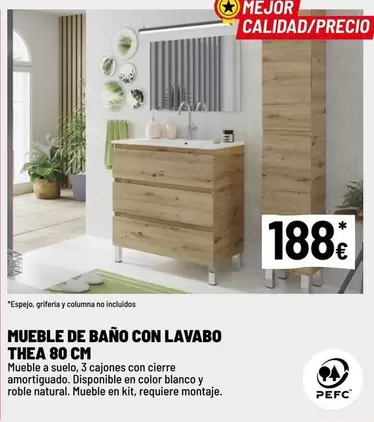 Blanco - Mueble De Baño Con Lavabo Thea 80 Cm