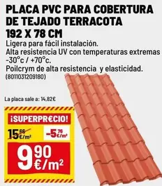PVC - Placa Pvc Para Cobertura De Tejado Terracota