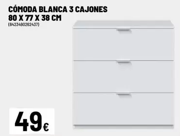 Cómoda Blanca 3 Cajones