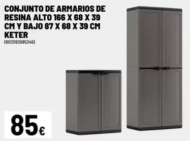 keter - Conjunto De Armarios De Resina Alto
