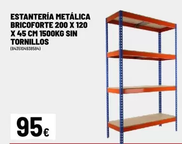 Estantería Metálica Bricoforte 200 X 120 X 45 Cm 1500kg Sin Tornillos