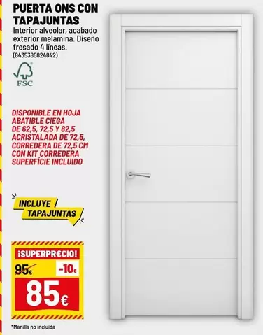 Puerta Ons Con Tapajuntas