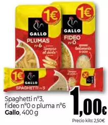 Gallo - Spaghetti N°3, Fideo N°0 O Pluma N°6