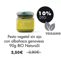 Natura - Pesto Vegetal Sin Ajo Con Albahaca Genovesa