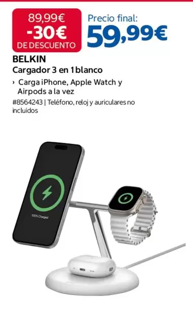 Belkin - Cargador 3 En 1 Blanco