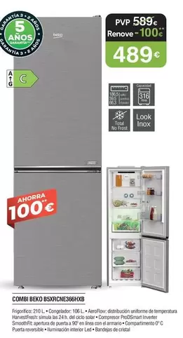 Beko - Combi Bbxdnc35kfbg
